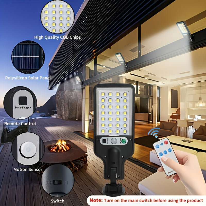 Уличный солнечный уличный светильник с пультом дистанционного управления, светодиодный настенный светильник, садовый свет, сенсор движения