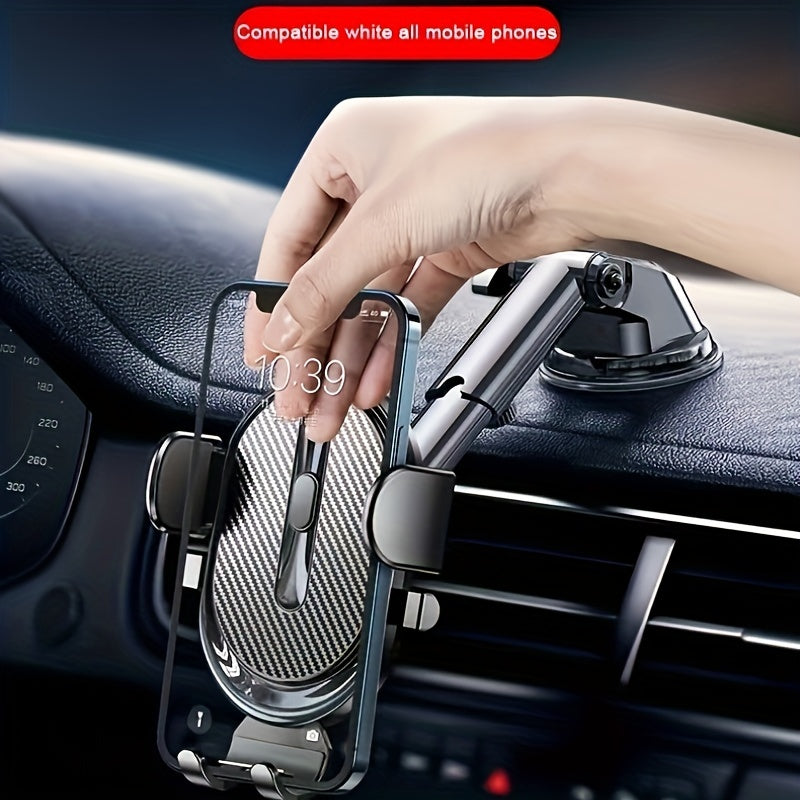 Soporte de teléfono para coche universal con ventosa retráctil y soporte de navegación