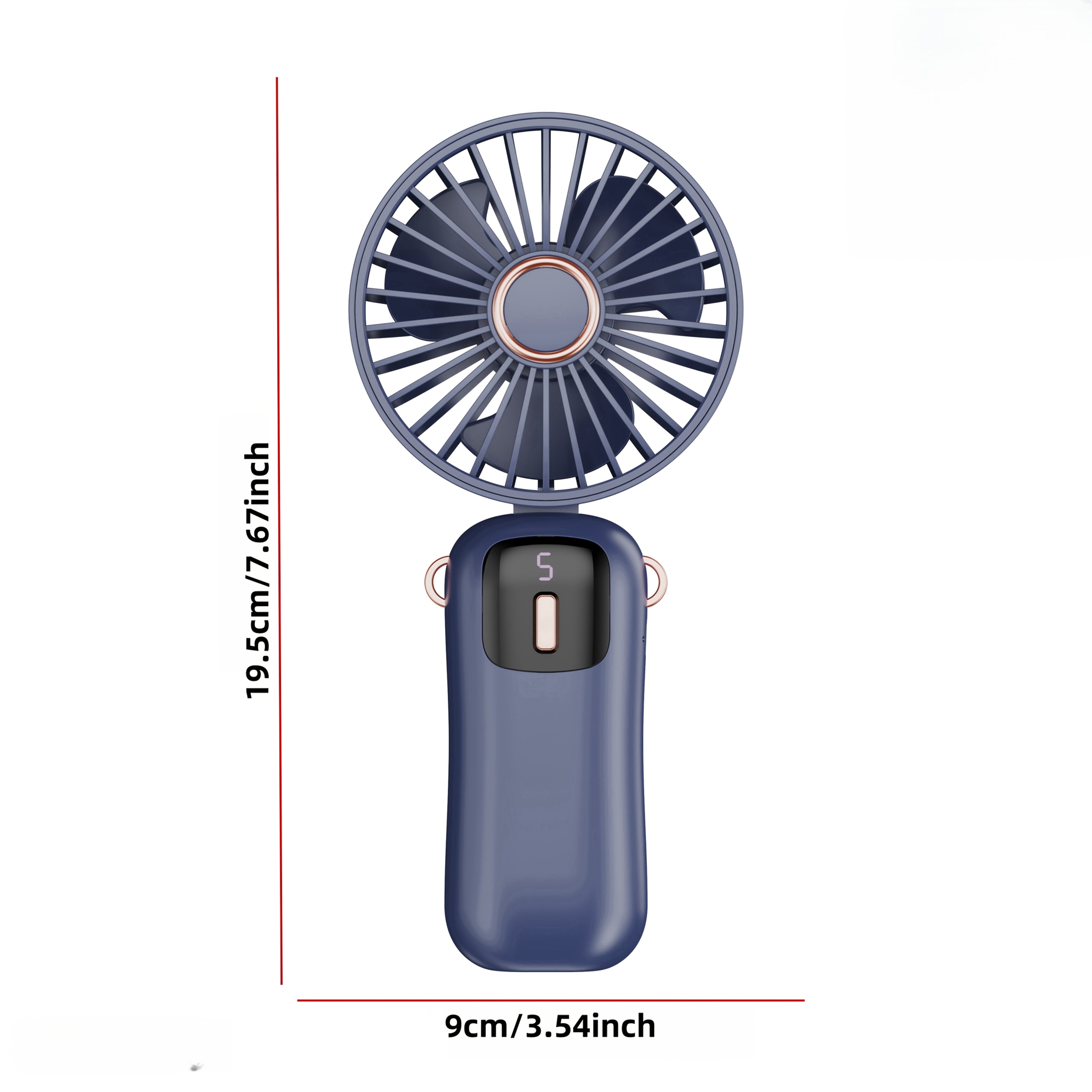 Portable yig'iladigan mini ventilyator USB qayta zaryadlanadigan tinch LED displey kompakt sovutish qurilmasi