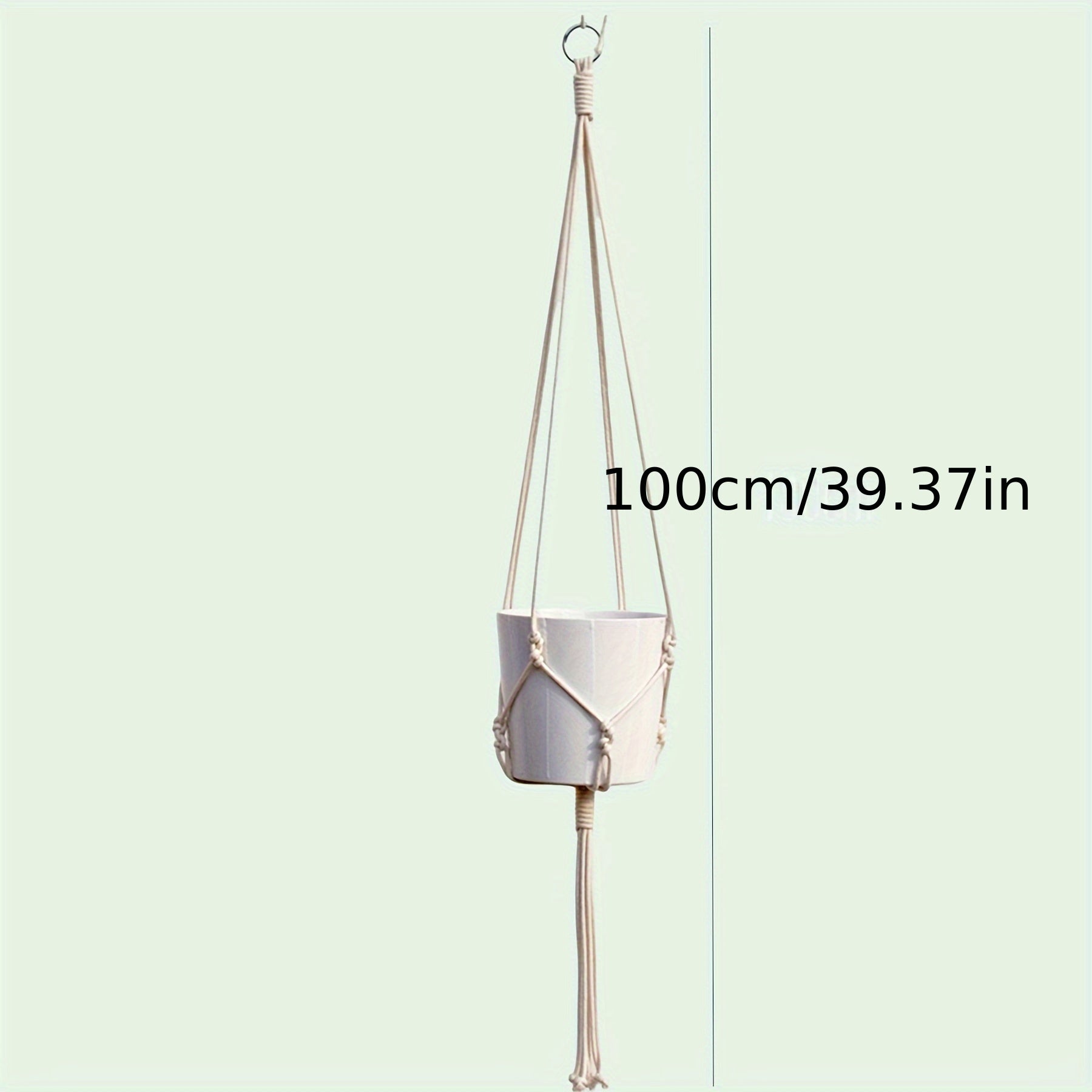 Soporte para plantas de macramé blanco bohemio para macetas y cuencos de interior