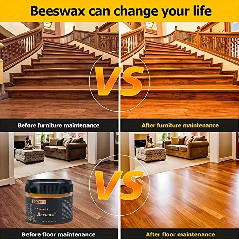 Beeswax Block 80g for Wood Furniture Polishing and Floor Maintenance