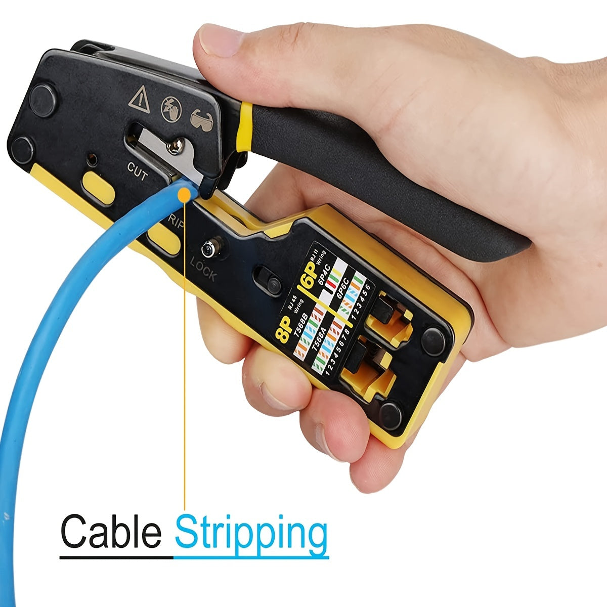 Ratcheting Data Cable Crimping Tool for RJ11 RJ12 RJ45 Connectors