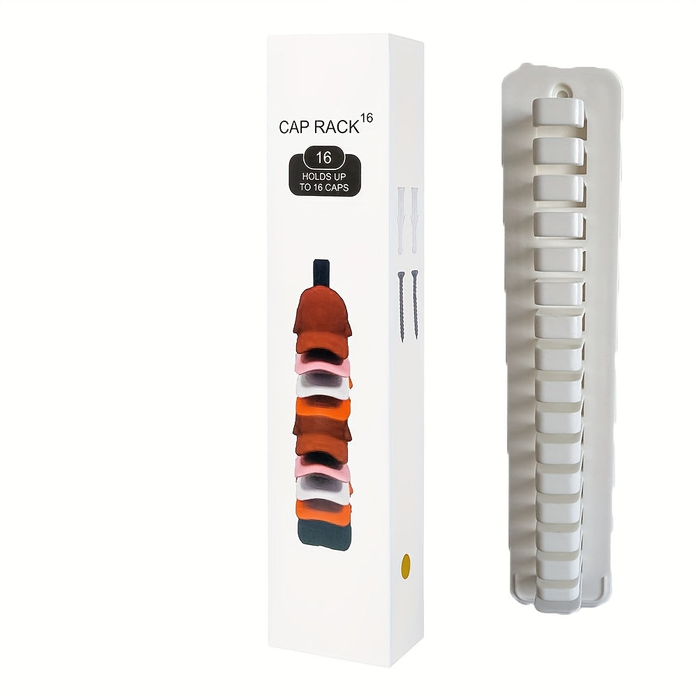 Black Plastic Hat Organizer Wall Mount No-Drill Storage Rack for Baseball Caps