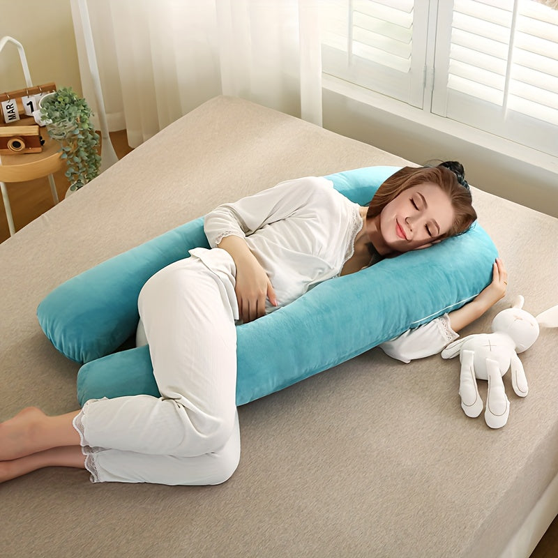 Maternity Pillow Supportive Side Sleep Cushion for Belly and Legs Light Gray