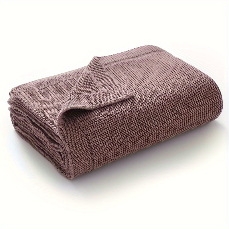 Baby Blanket Knitted Solid Color Soft Cotton for Home Travel and Celebrations