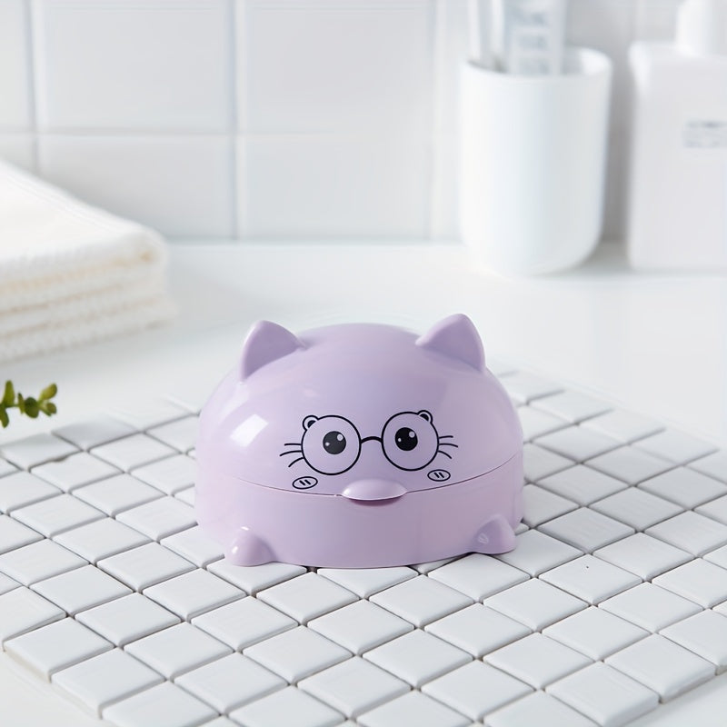 Nordic-Style Plastic Soap Dish with Lid for Bathroom Essentials Drainable Holder