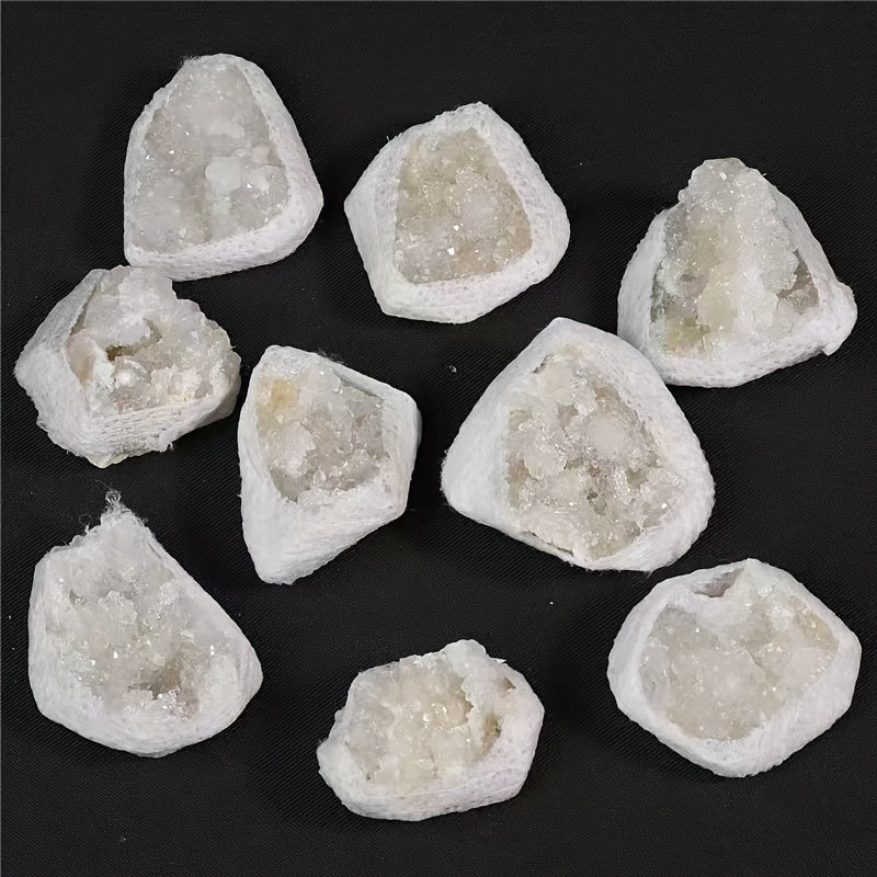 Natural Agate Cave Gift Box with Irregular Gems for Home Decor Jewelry Crafting