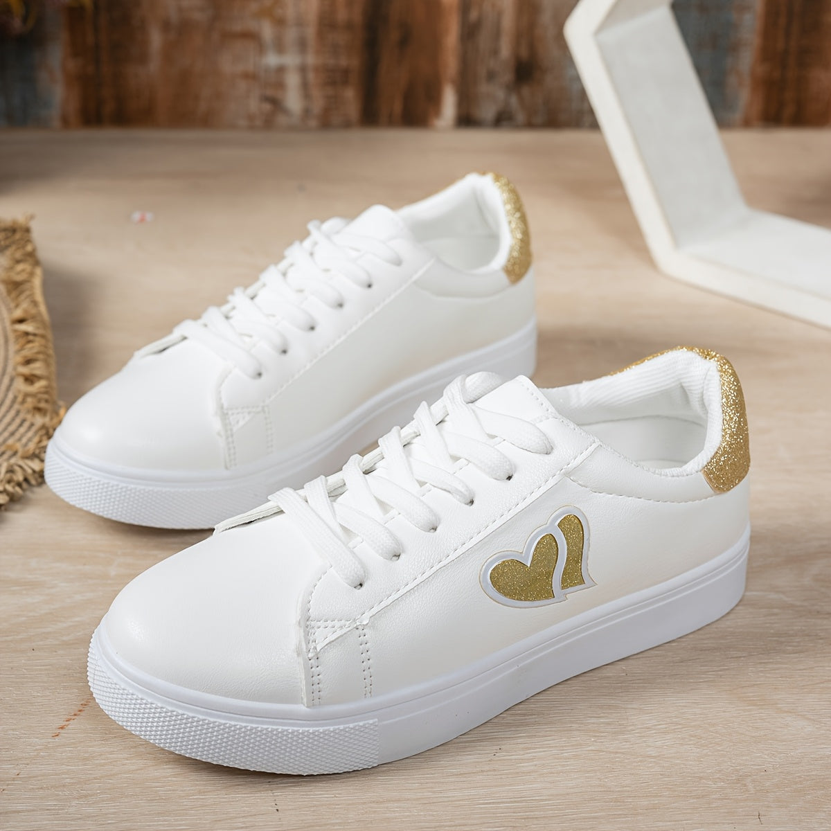 Women's White Sneakers Minimalist Casual Shoes Cushioned Comfort