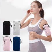 Waterproof Arm Phone Bag Polyester Fiber Zipper Closure for Running Hiking Fitness Adjustable Wristband Mobile Pouch