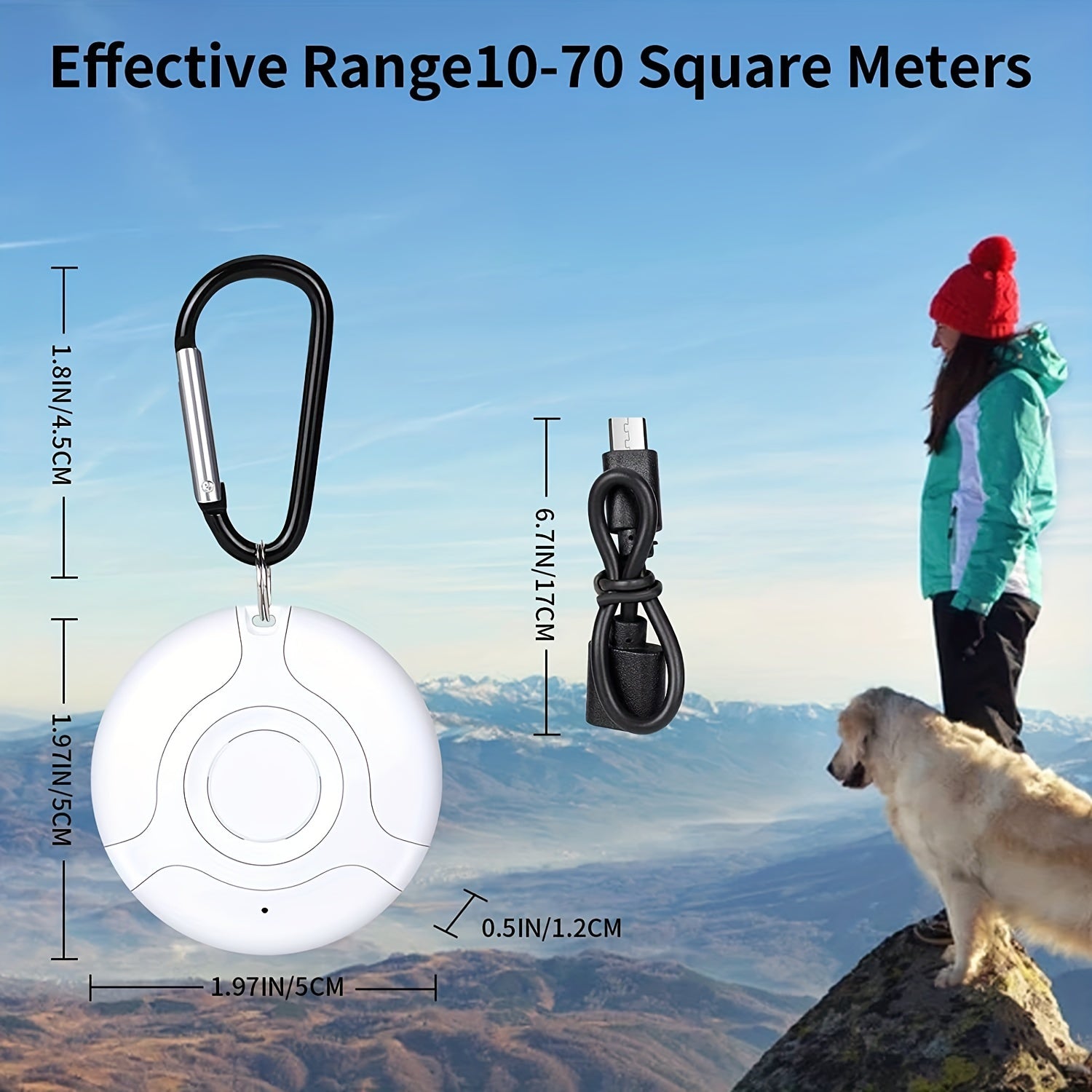 Portativ ultratovushli zararkunandalarga qarshi qurilma Oq USB qayta tiklanadigan hasharotlar va chivinlarni nazorat qilish