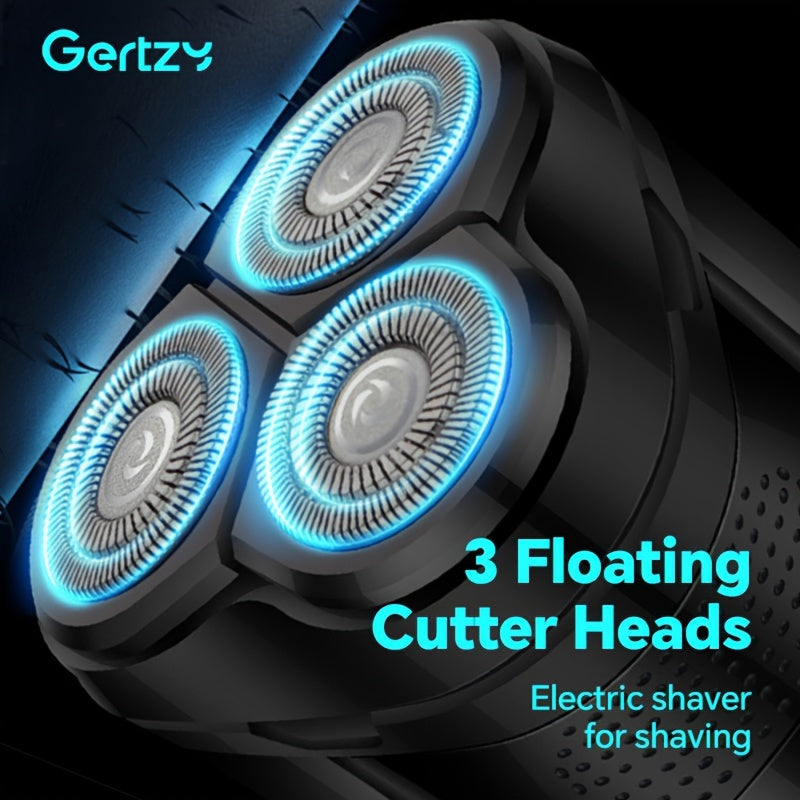 Afeitadora eléctrica negra para hombres, portátil, recargable, con carga USB, cuchillas de acero inoxidable