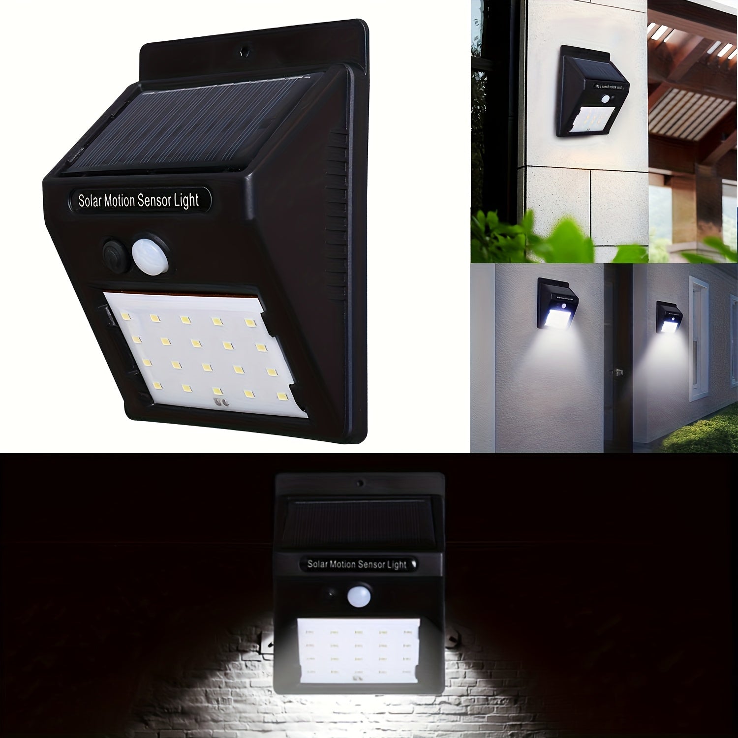 Outdoor Solar Motion Sensor Light 120° Wide Angle for Garden Driveway Patio
