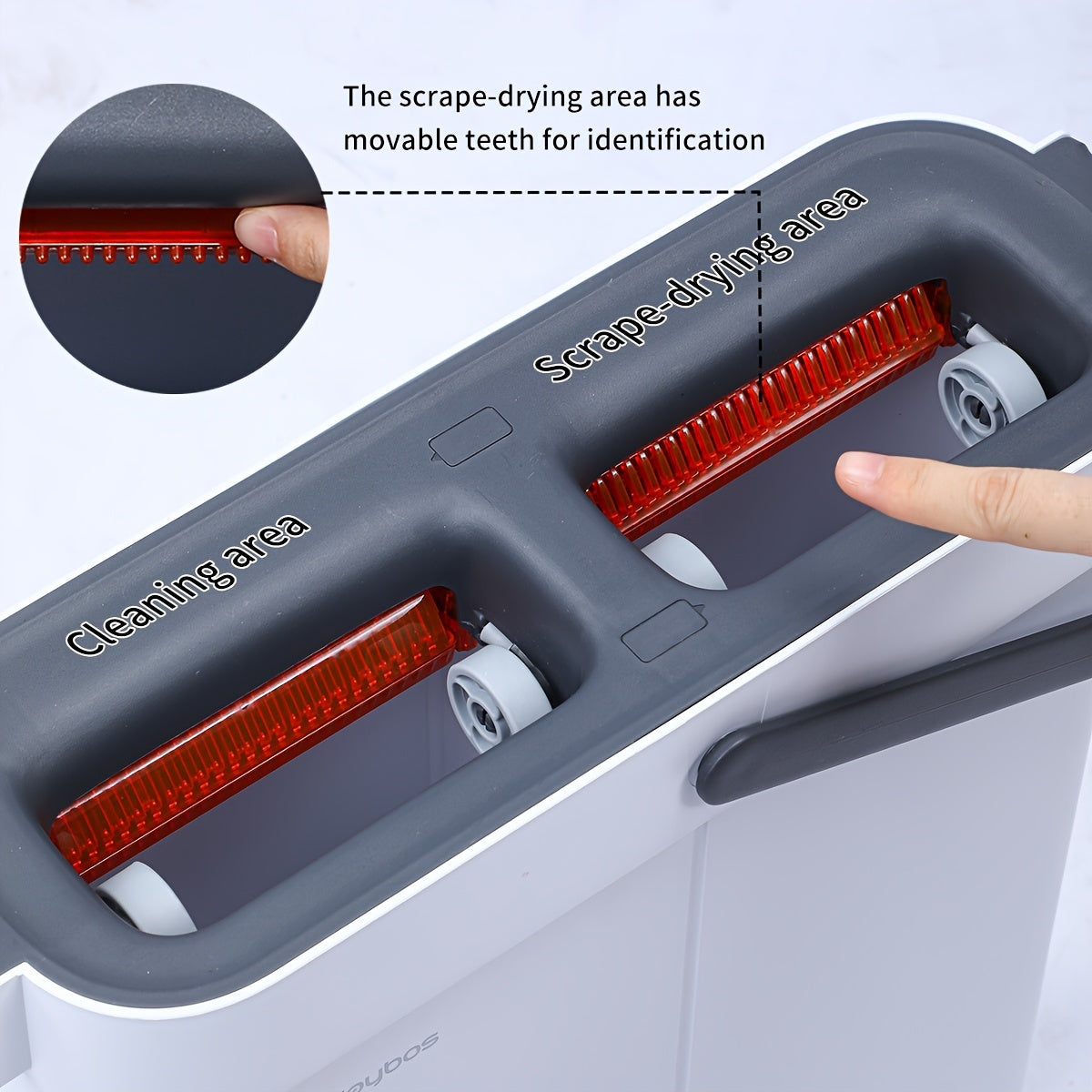 Ikki barrelli mop va qopqoq to'plami 33 sm zanglamaydigan po'latdan yuvish va quruq tekis moplar