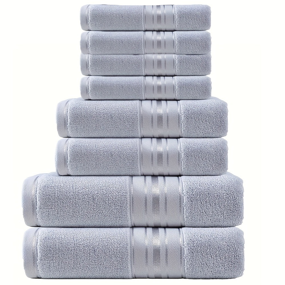 Luxury Cotton Towel Set 8-Piece Hotel Spa Bath Hand Washcloths