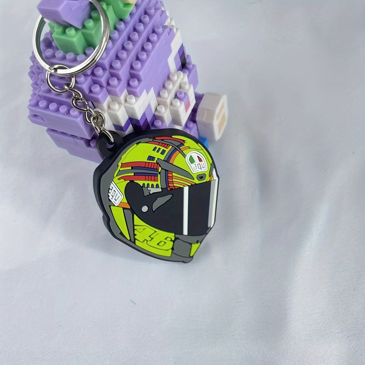 Durable Rubber PVC Motorcycle Racer Keychain for Men Gift Christmas Birthday