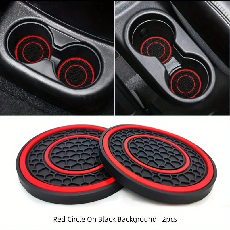 2 Pack Car Cup Holder Coasters Non-Slip Dustproof Interior Accessories