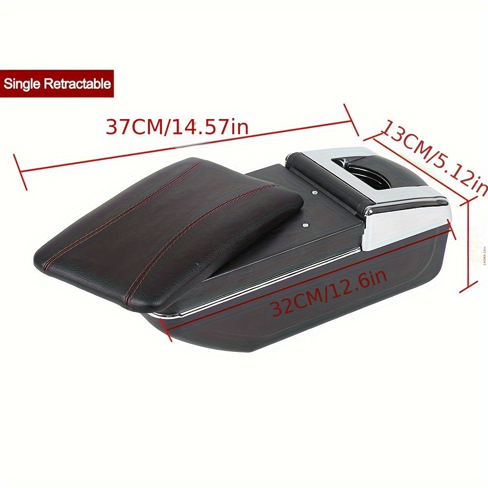 Car Interior Center Console Armrest Box With Cup Holder And Removable Tray