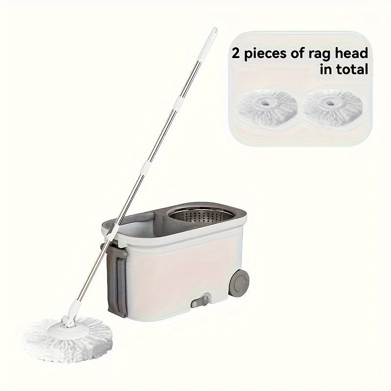 All-In-One Rotary Mop and Bucket Set for Wet Dry Cleaning on Floors