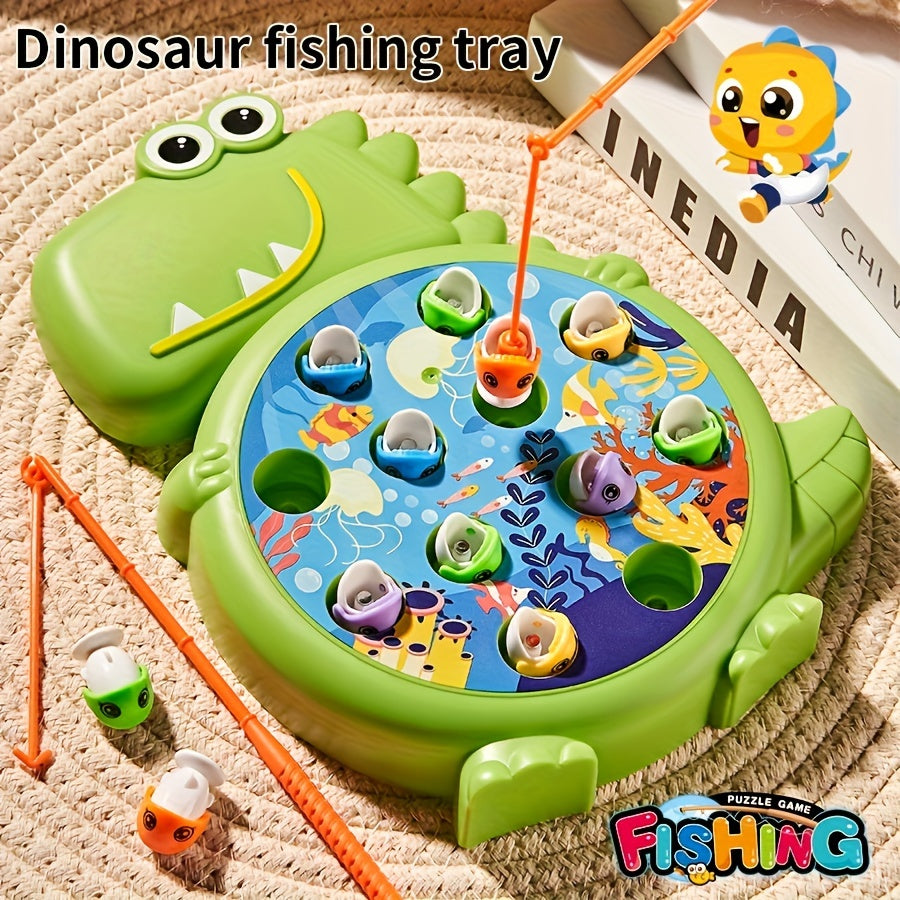 Educational Dinosaur Fishing Game Set for Kids Green Blue Interactive Toy