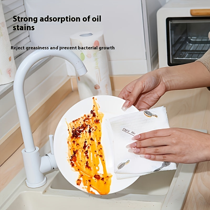 Toallas de tela no tejida PET desechables para limpieza 50/100/200/400, resistentes al aceite, reutilizables, para cocina