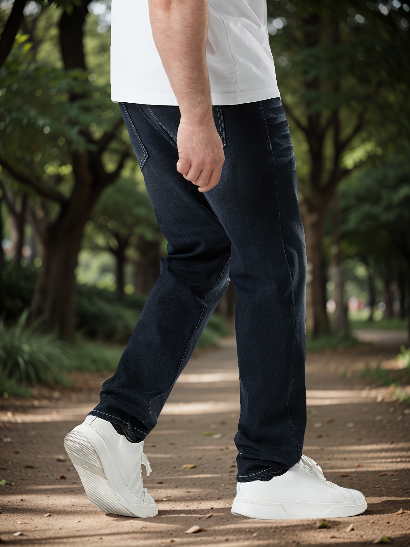 Erkaklar uchun plussiz denim jinsi shimlar, erkin kesimli shimlar, ko'cha uslubi modasi.