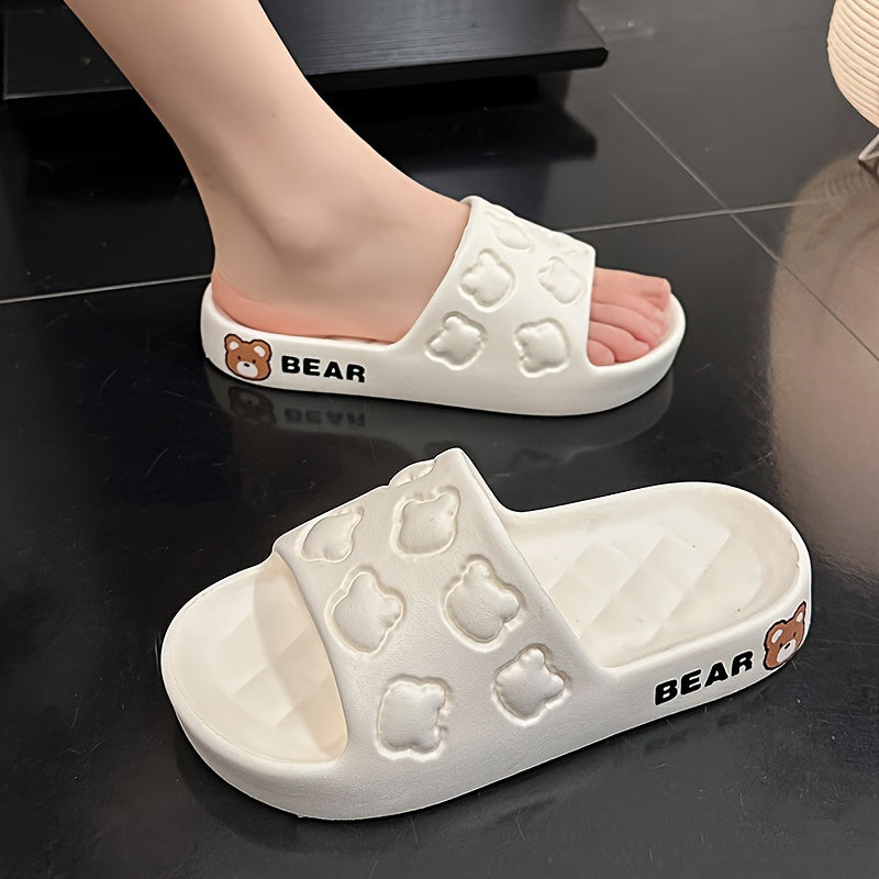 Женские мультяшные тапочки с утолщением для дома и улицы, slip-on, шлепанцы