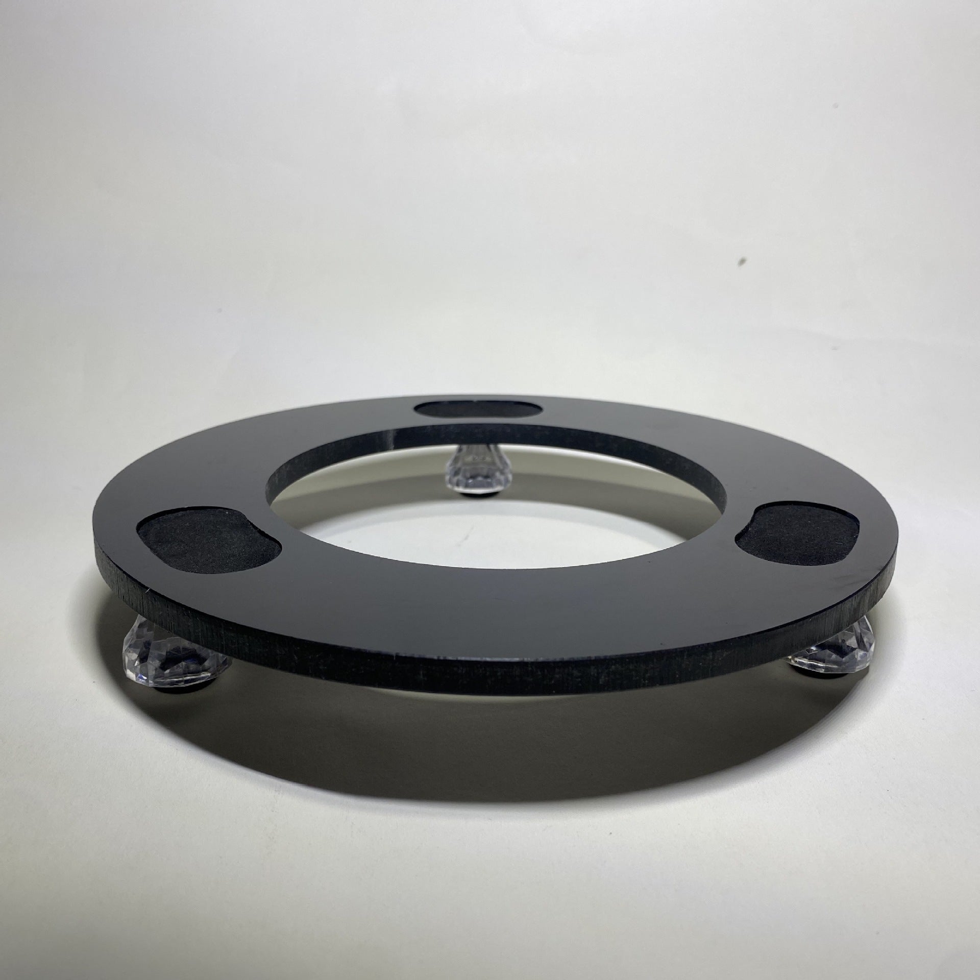 Glass Base for Crystal 4 Generation with Wooden Desktop Shock Absorbing Bracket