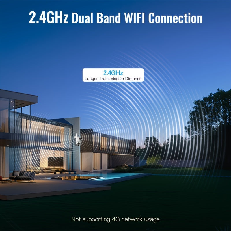 Cámara de seguridad inalámbrica para exteriores 720P HD visión nocturna detección de movimiento PTZ audio bidireccional