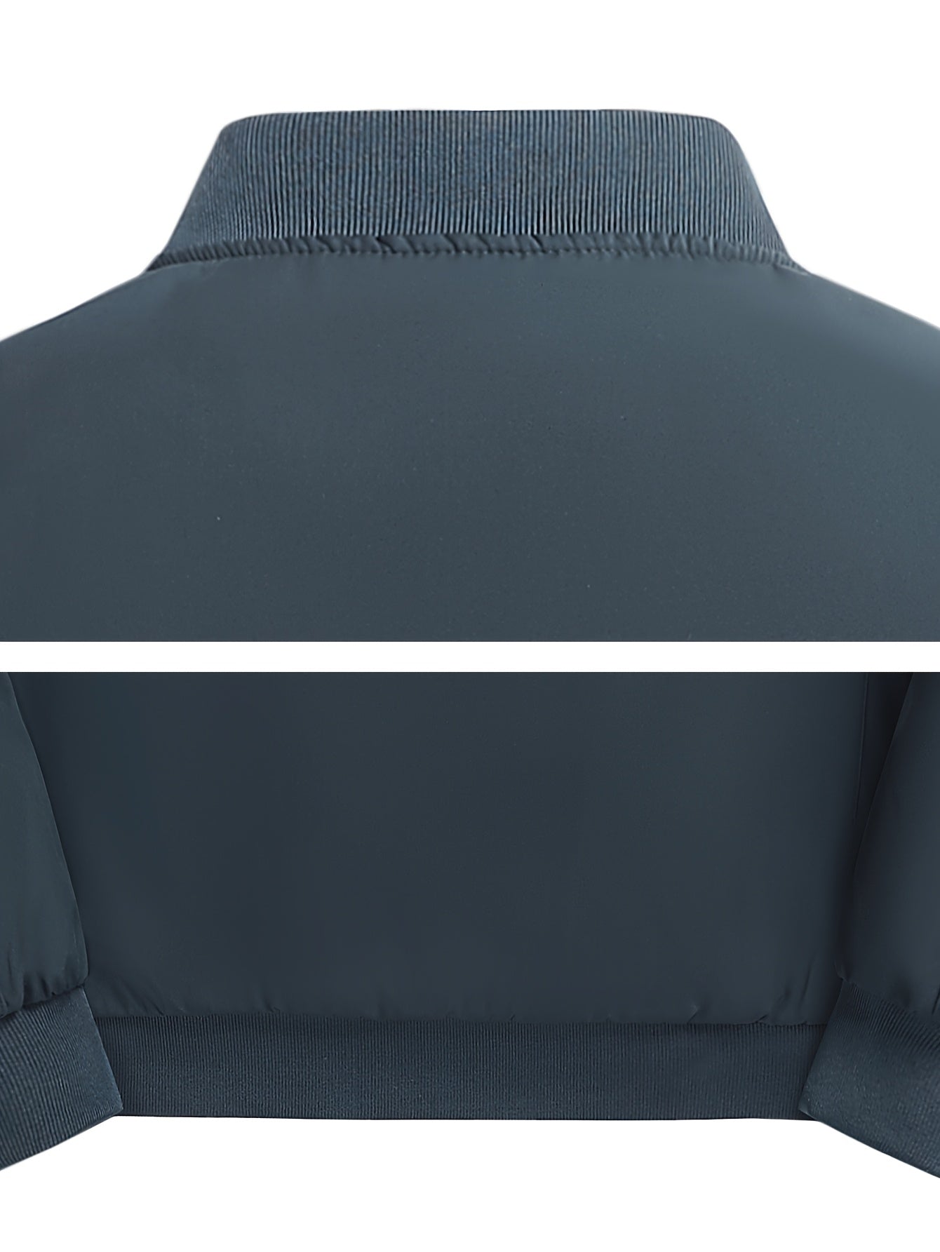 Men's Lightweight Fleece-Lined Bomber Jacket with Zipper Pockets and Baseball Collar