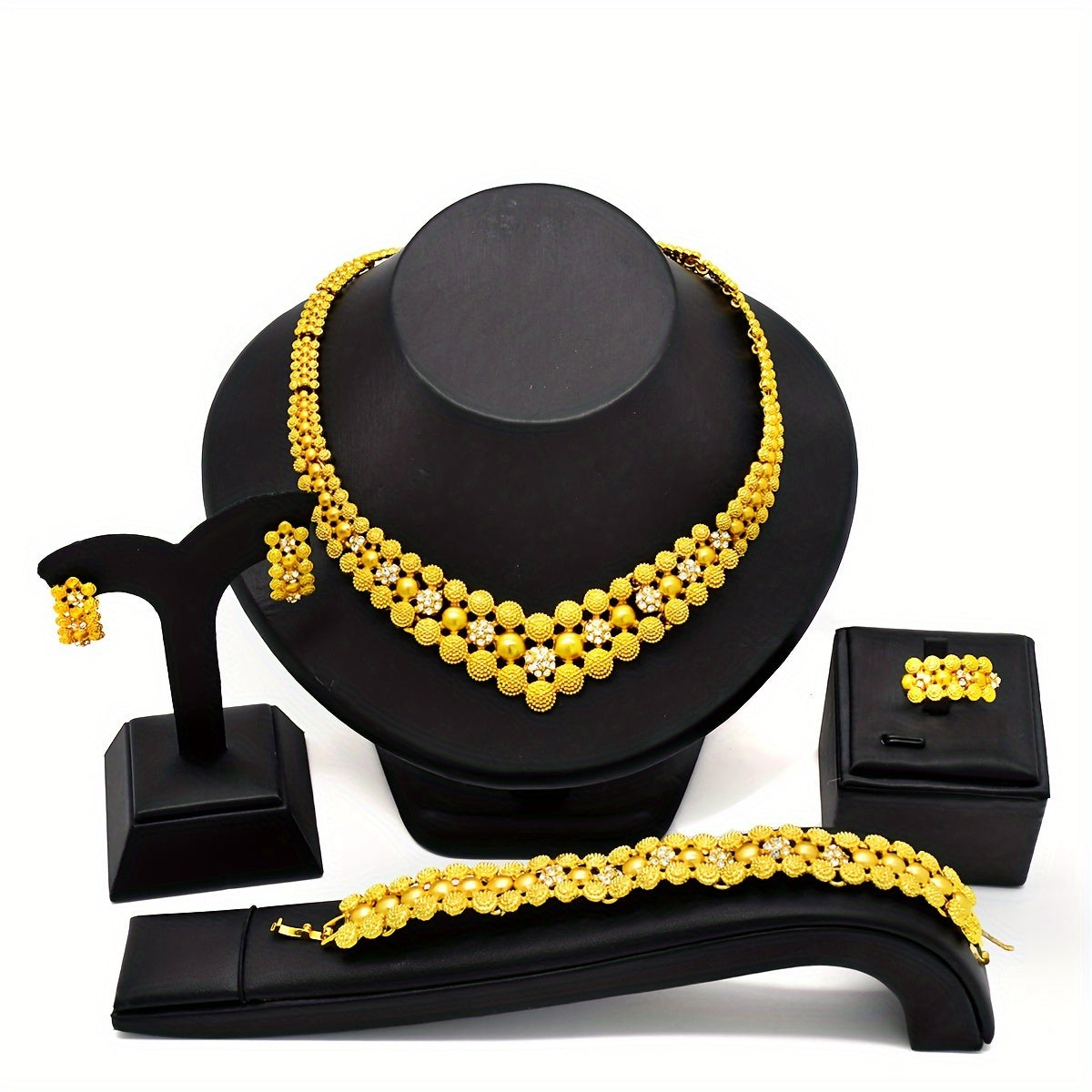 Conjunto de joyería con diseño de gota de cristal para fiesta nupcial compromiso boda