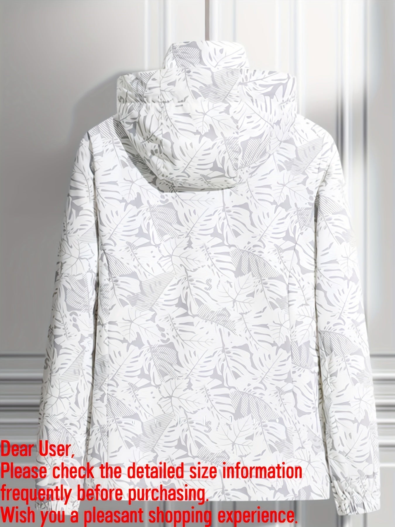 Women's Plus Size Hooded Sports Jacket Autumn Winter Printed Zipper Coat