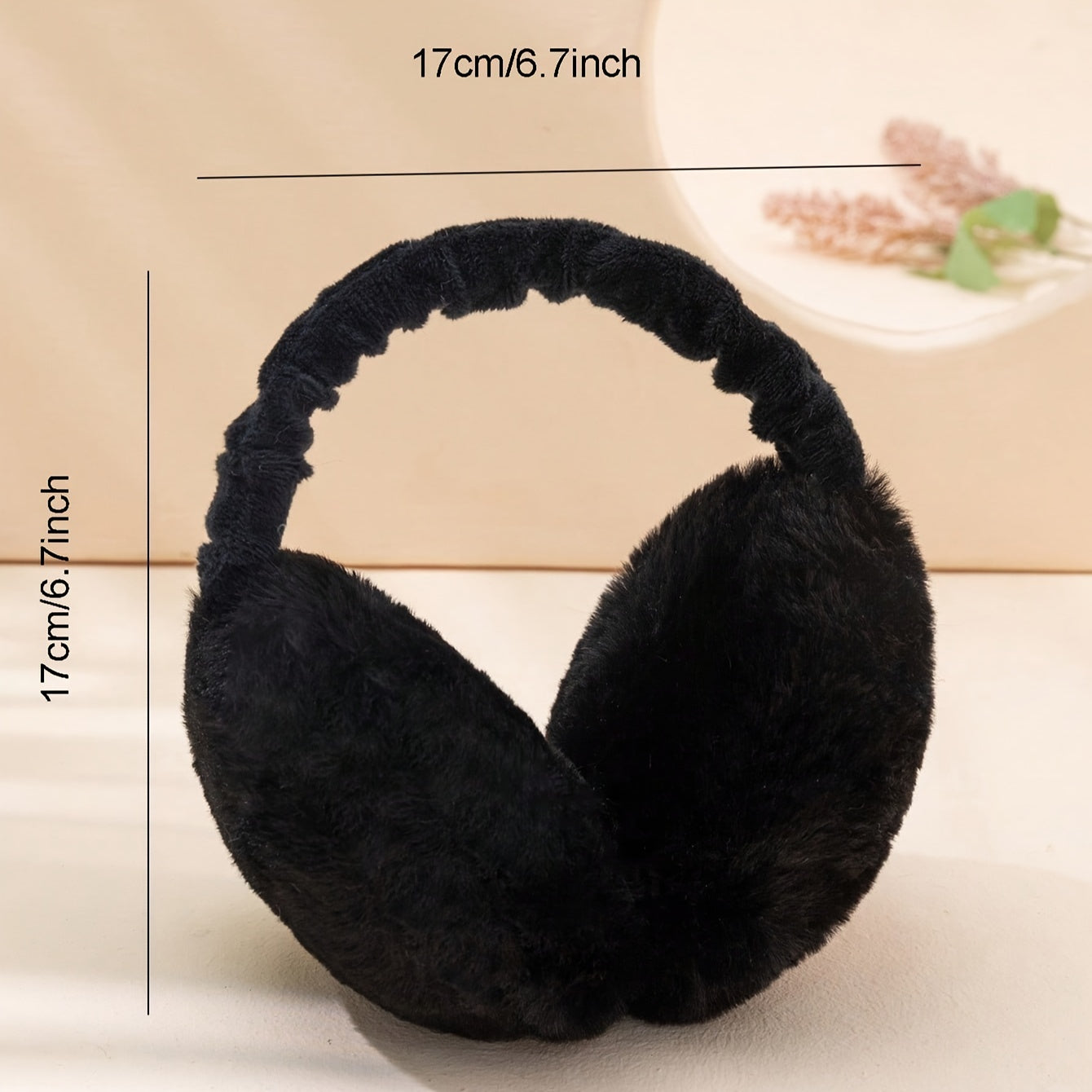 Set of 2 Women's Foldable Earmuffs in Solid Colors, Plush Warmth, Portable