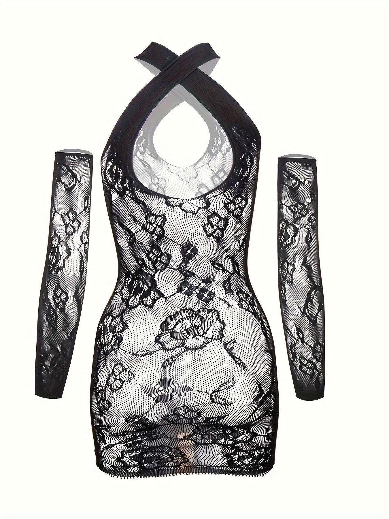 Women's Fishnet Bodycon Dress Set for Sexy Lingerie and Underwear