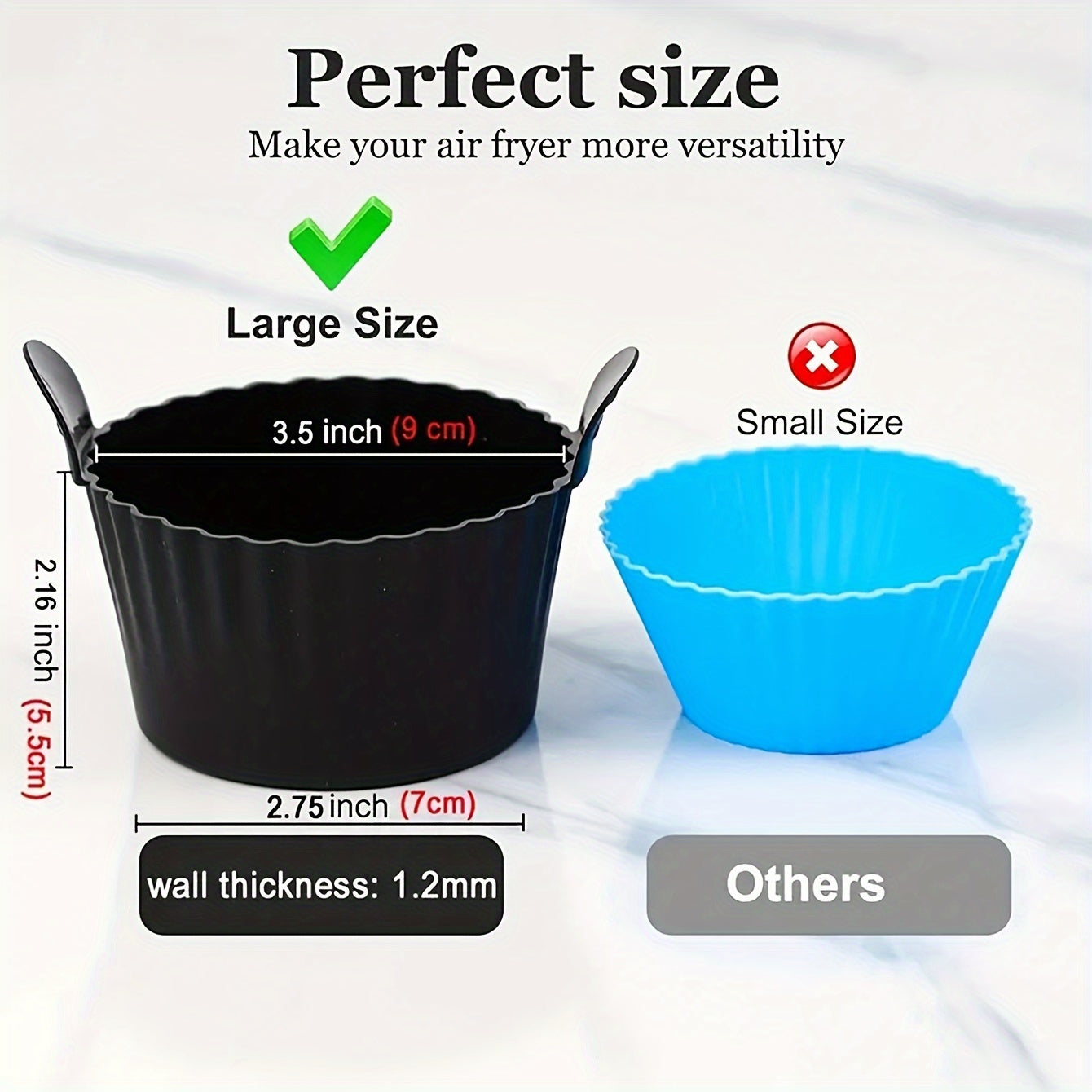 3 Pack Black Silicone Baking Ramekins for Eggs Muffins Puddings