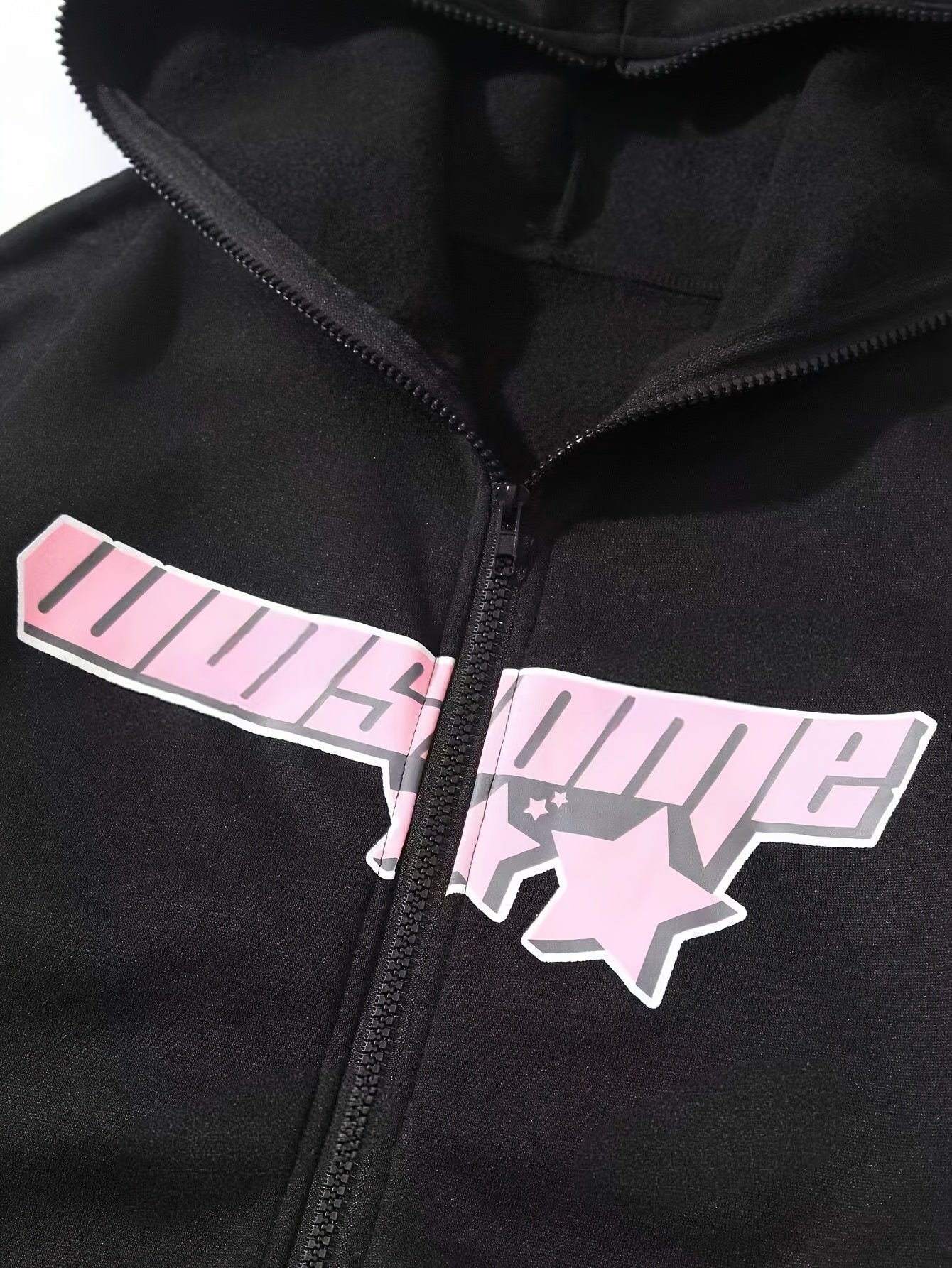 Спортивная толстовка с флисовой подкладкой для девочек-подростков с милым принтом звезд и букв, идеально подходит для повседневной носки на улице.