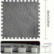 Washable Plaid Carpet Tiles for Bedroom and Living Room Decor Set of 40