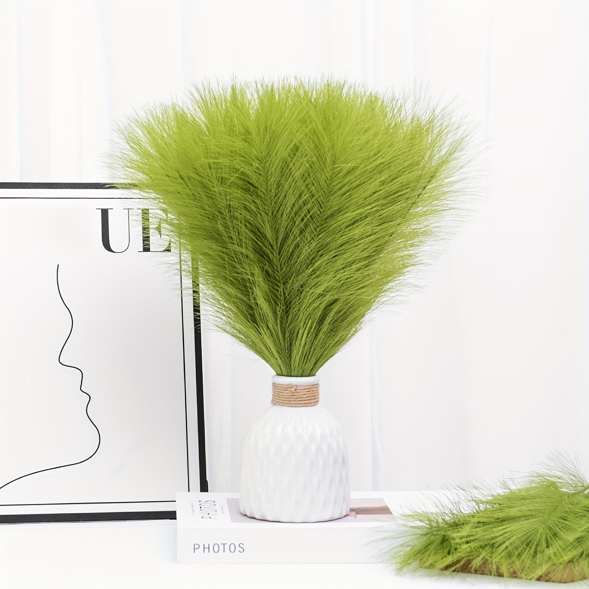 Sun'iy reed pampas gul to'plami 5 dona, 42.93 sm, bohem dekor uchun ichki xona uchun