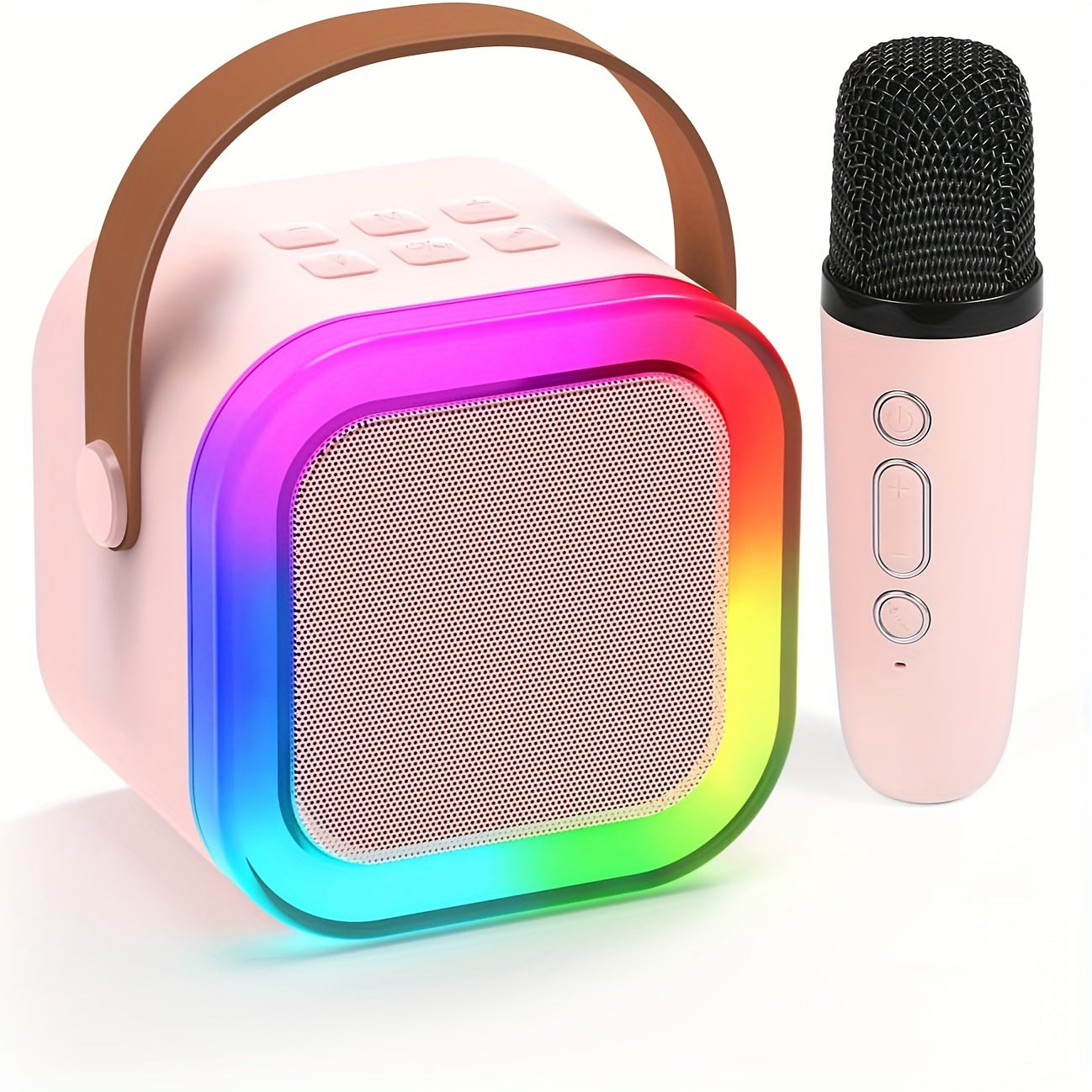 Wireless Karaoke Speaker with Microphones and Dynamic Lights for Home and Outdoor Use