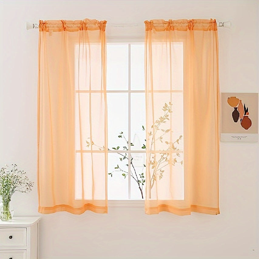 Sheer Curtain Panels with Rod Pocket for Bedroom Living Room Office Kitchen