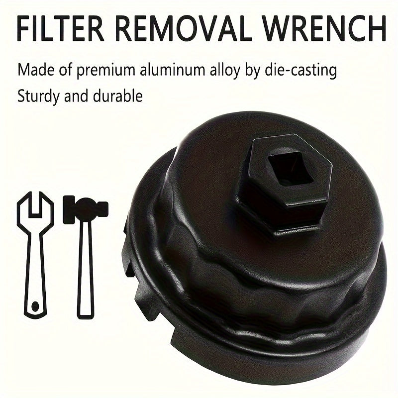 Yog' filtri kaliti, mustahkam po'lat, filtrlardan chiqarish uchun, 2.5–5.72L dvigatellar uchun