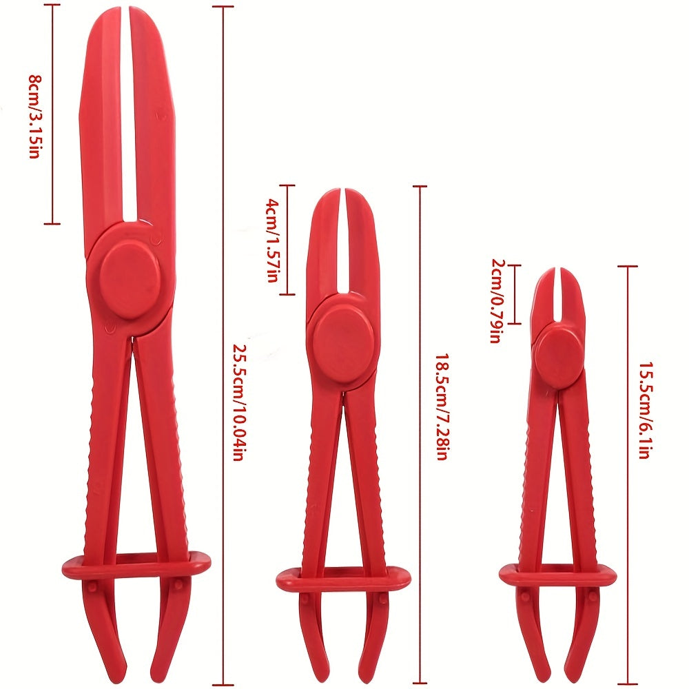 Juego de 3 alicates de corte de plástico para reparación de automóviles, sellado, manguera, pinza