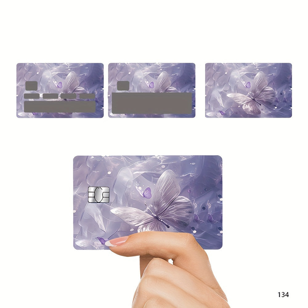 Set of 4 Waterproof PVC Butterfly Credit Card Protectors with Glamorous Designs