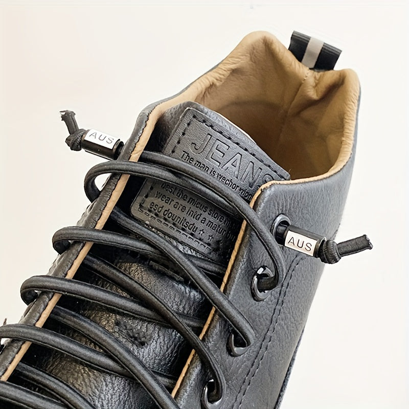 Unisex Elastic No-Tie Shoelaces with Metal Buckles for Sports and Outdoor Activities