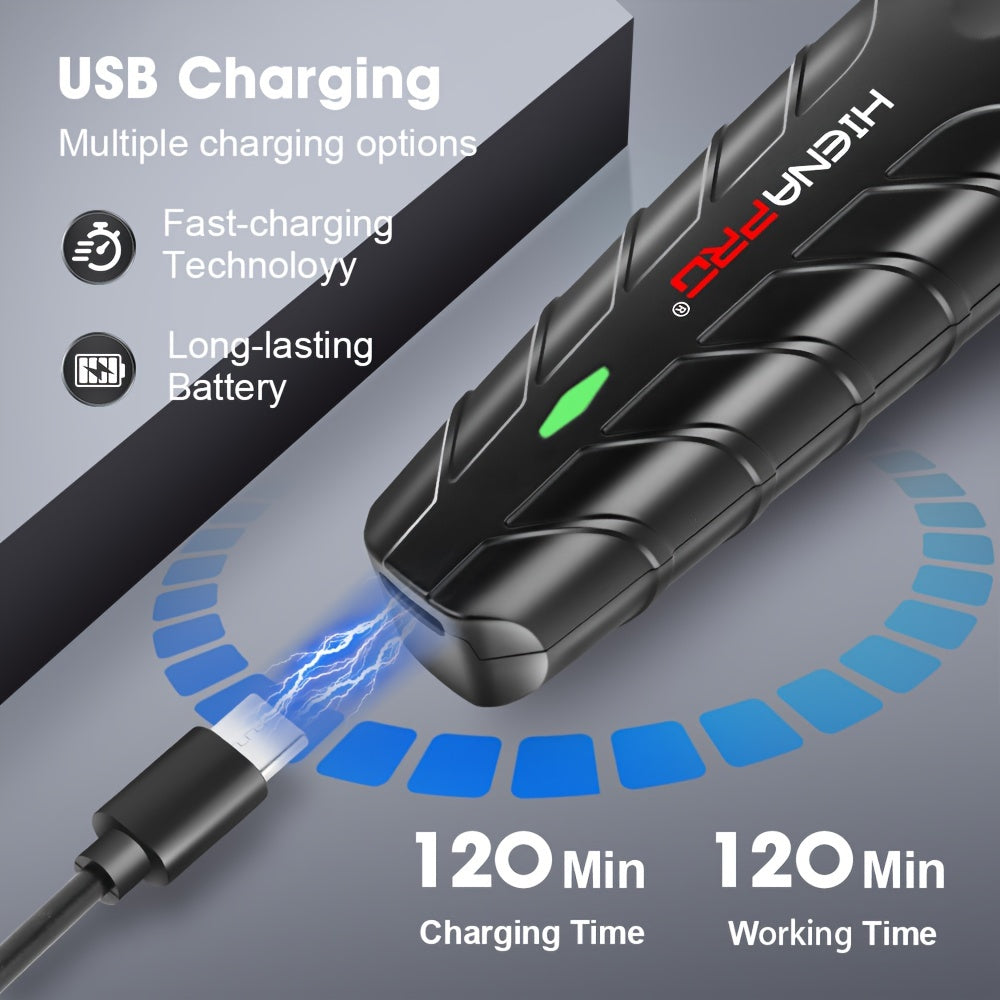 Erkaklar uchun LCD displeyli elektr soch kesish to'plami, T-pichoq, USB orqali zaryadlanadigan, litiy batareya, bir nechta taroq qo'shimchalari - Ideal sovg'a