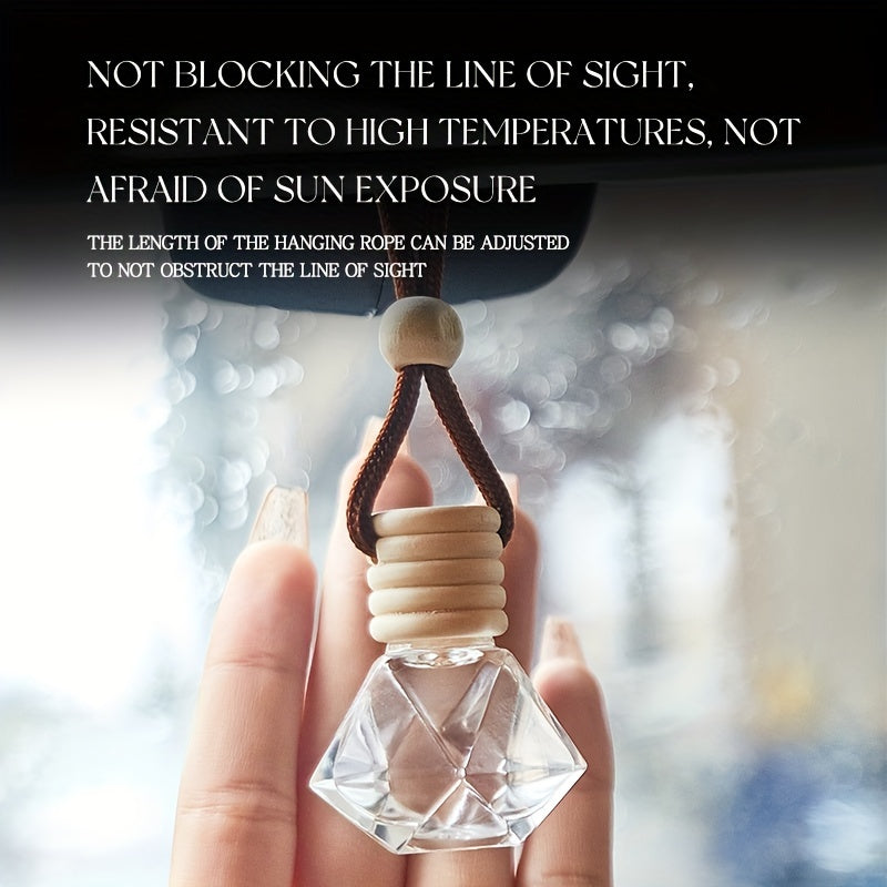 Long-Lasting Car Air Freshener with Essential Oil in Glass Pendant for Vehicle Interior