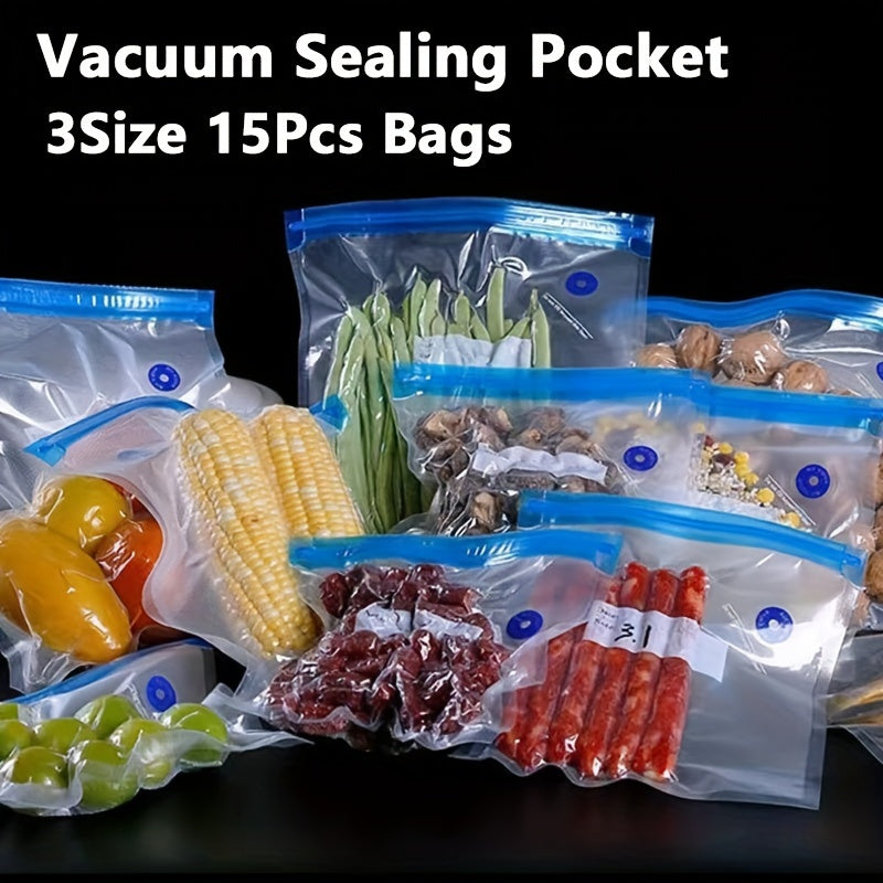 Reusable Food Vacuum Storage Bags Set in Various Sizes for Fresh Food Preservation