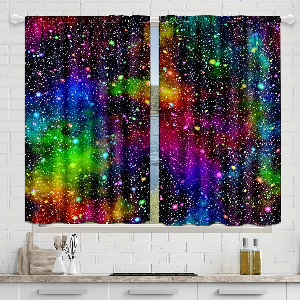 Juego de 2 paneles de cortina con cielo estrellado y galaxia para sala de estar, dormitorio y cocina