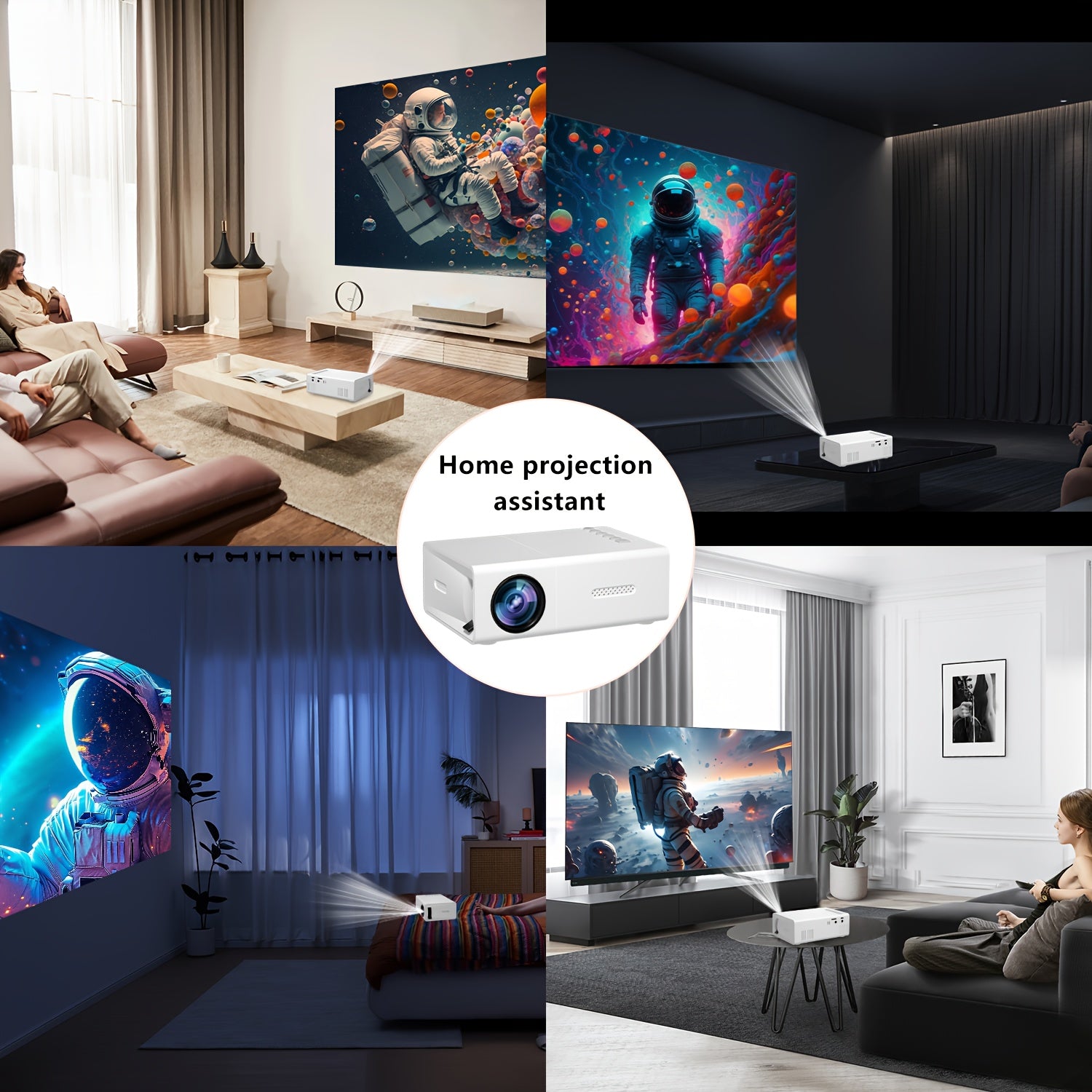 Portable HD Projector for Home Theater with HDMI USB Compatibility