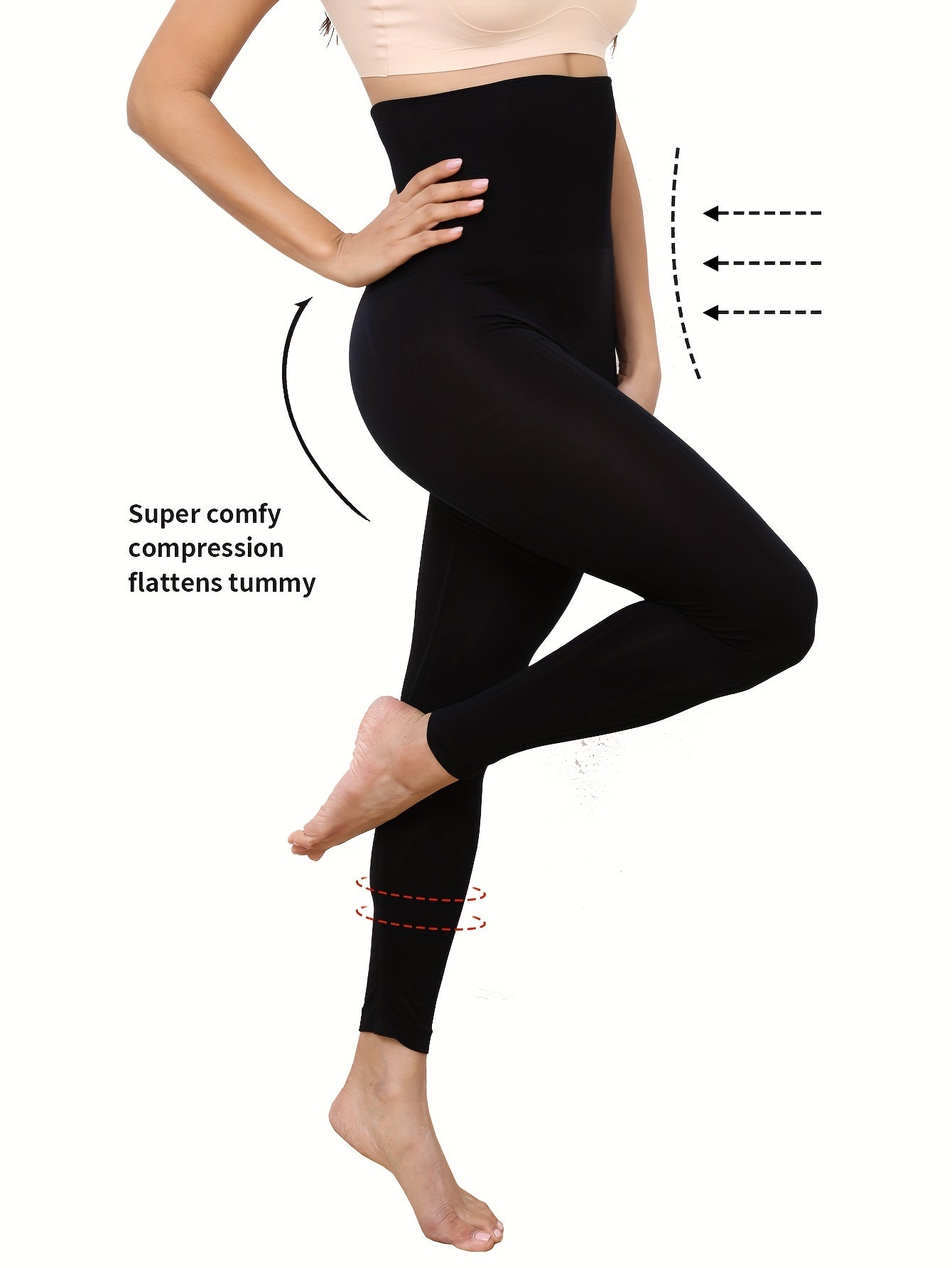 Leggings moldeadores de cintura alta con alta compresión y tela elástica