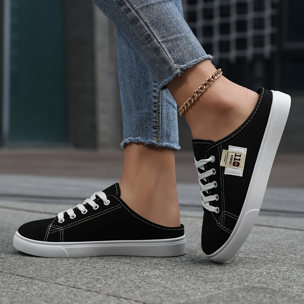 Ladies Casual Slip-On Mules Breathable Comfortable Solid Color